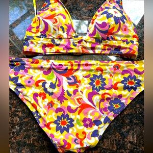 J. Crew Multicolor Floral Bikini